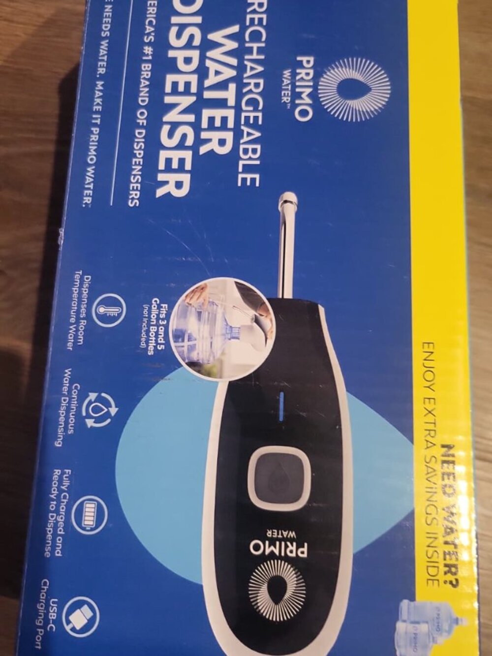 Primo Rechargeable Portable USB Water Bottle Pump